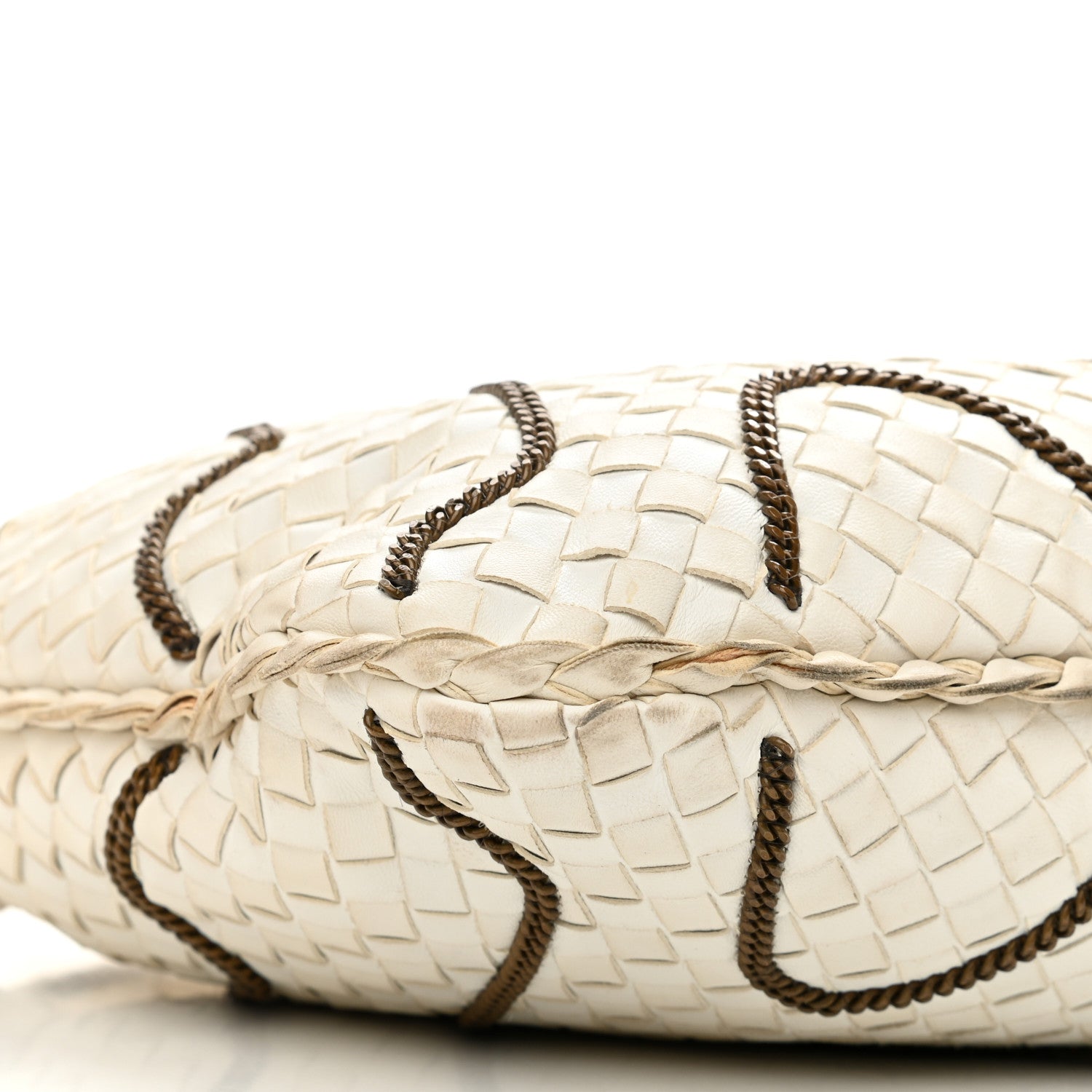 Bottega Veneta Nappa Intrecciato Medium Veneta Chain Hobo White 8 of 12