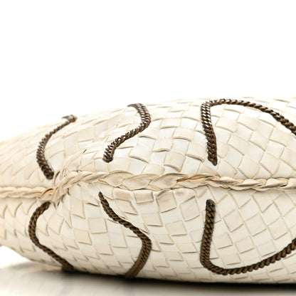 Bottega Veneta Nappa Intrecciato Medium Veneta Chain Hobo White 8 of 12
