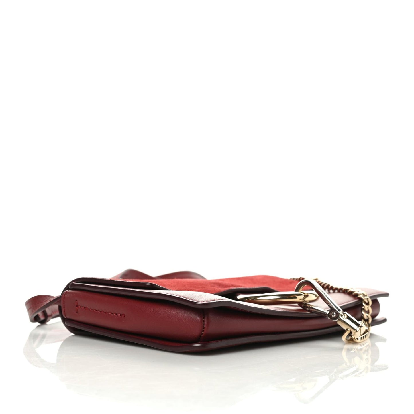 Suede Calfskin Small Faye Shoulder Bag Plum Purple