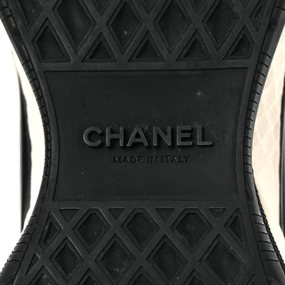 Chanel Fabric Suede Calfskin CC Sneakers 39.5 White Black 8 of 12