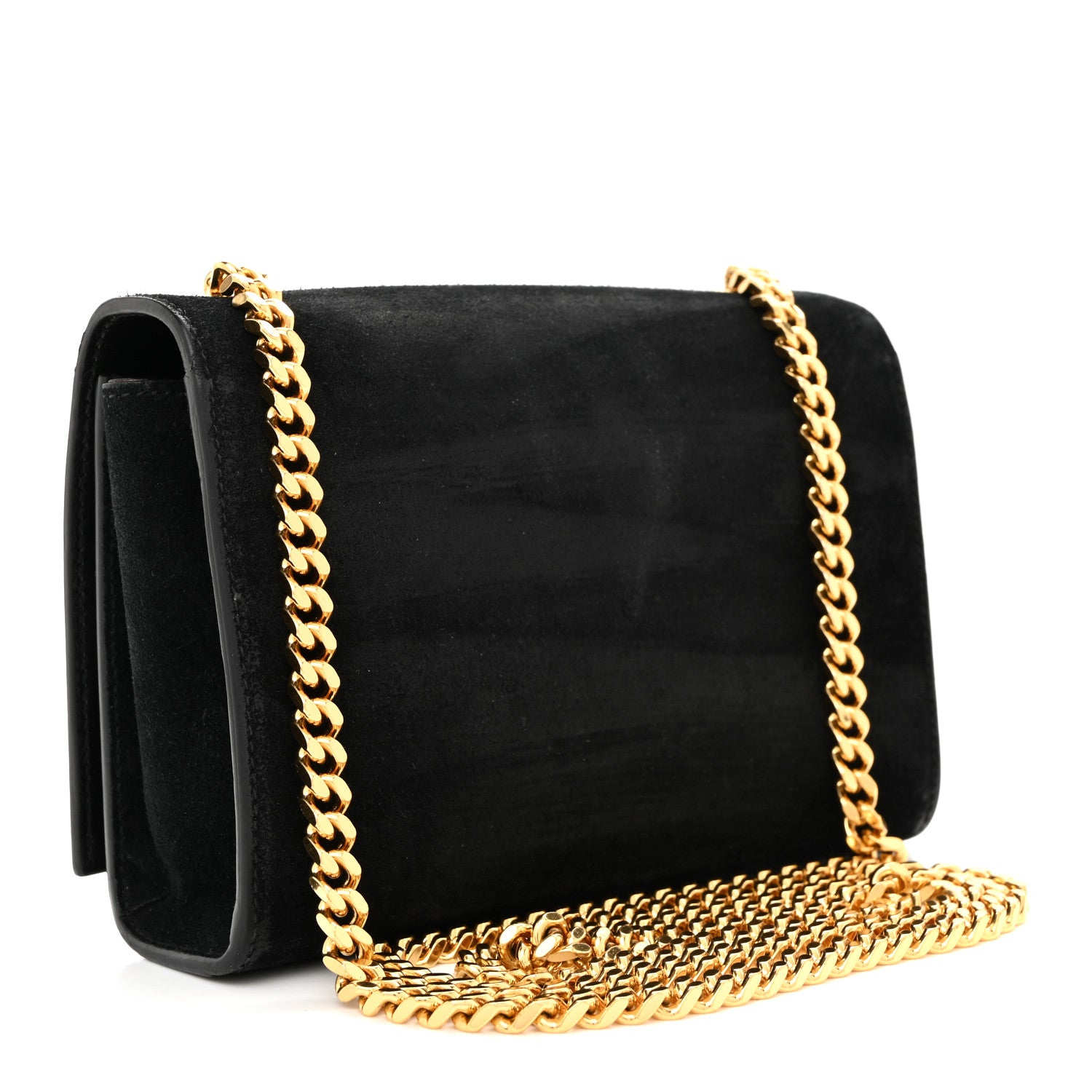 Saint Laurent Suede Small Classic Monogram Kate Tassel Satchel Black 3 of 12