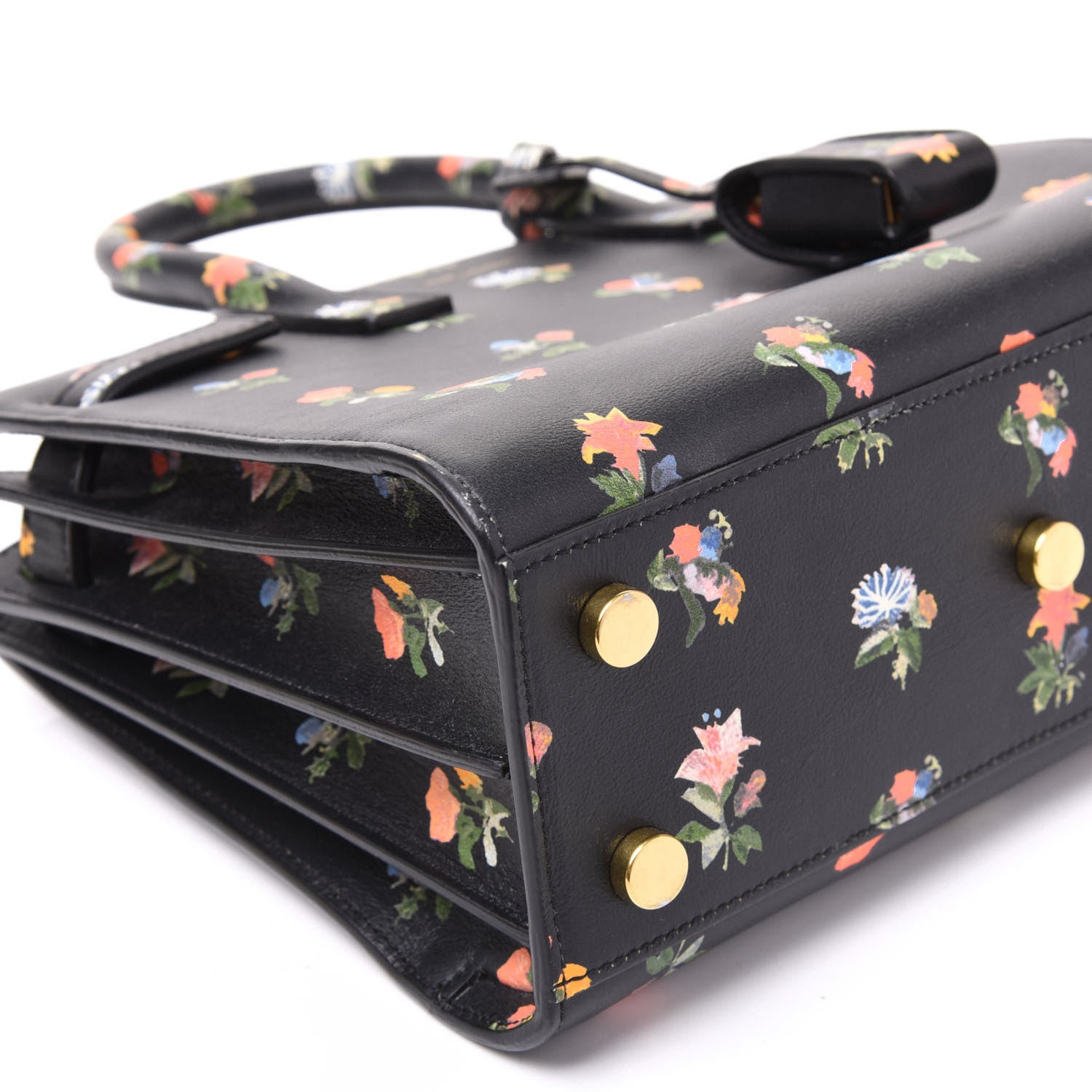 Saint Laurent Calfskin Prairie Printed Nano Sac De Jour Black 5 of 10