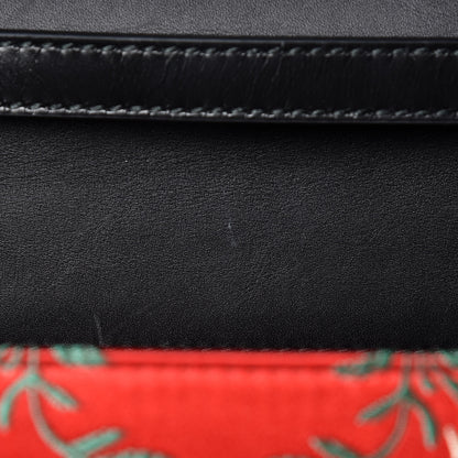 Gucci Jacquard Floral Medium Sylvie Top Handle Bag Red Multicolor Black 9 of 14