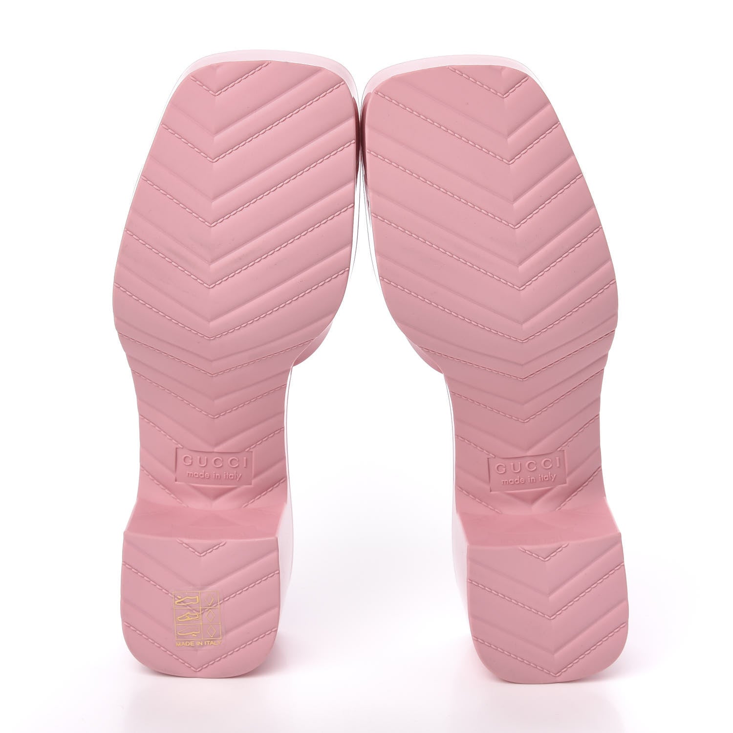 Gucci Rubber Gucci Logo Womens Platform 20/60mm Slide Sandals 36 Wild Rose 5 of 9