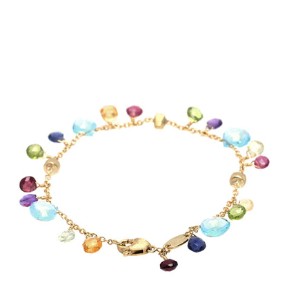 Marco Bicego 18K Yellow Gold Multi Gemstone Blue Topaz Paradise Single Strand Bracelet 2 of 6