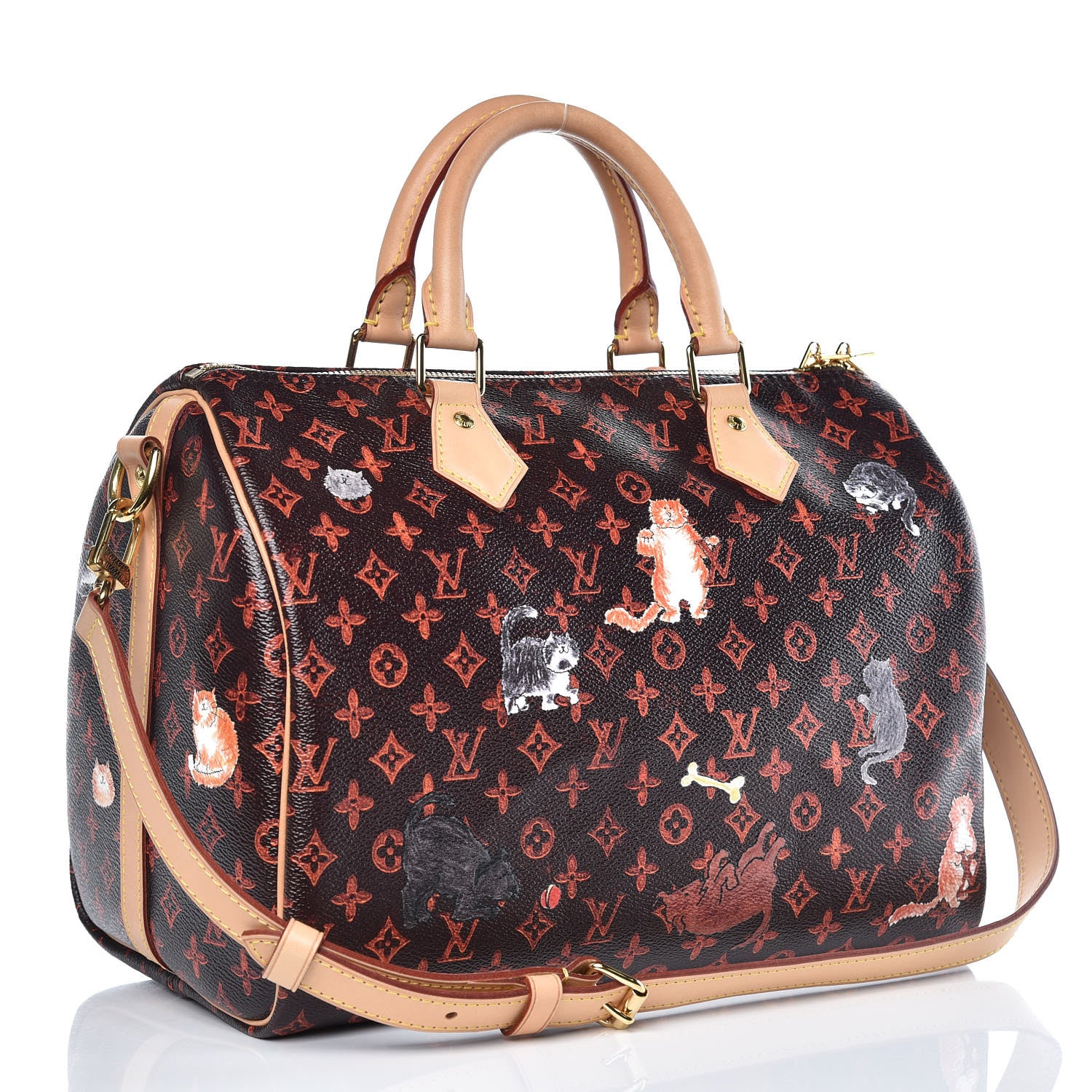 Louis Vuitton Catogram Speedy Bandouliere 30 Marron 3 of 10