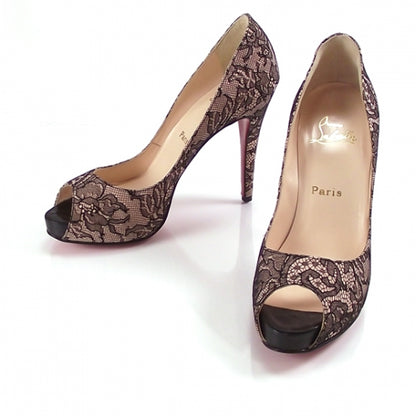 Christian Louboutin Lace Yo Yo Zeppa Platform Peep Toe Pumps 38.5 1 of 7