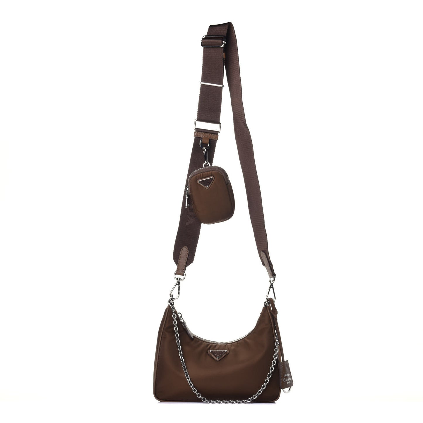 Tessuto Nylon Saffiano Re-Edition 2005 Shoulder Bag Cacao