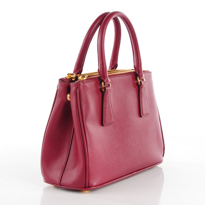 Prada Saffiano Mini Galleria Double Zip Tote Cerise 5 of 11