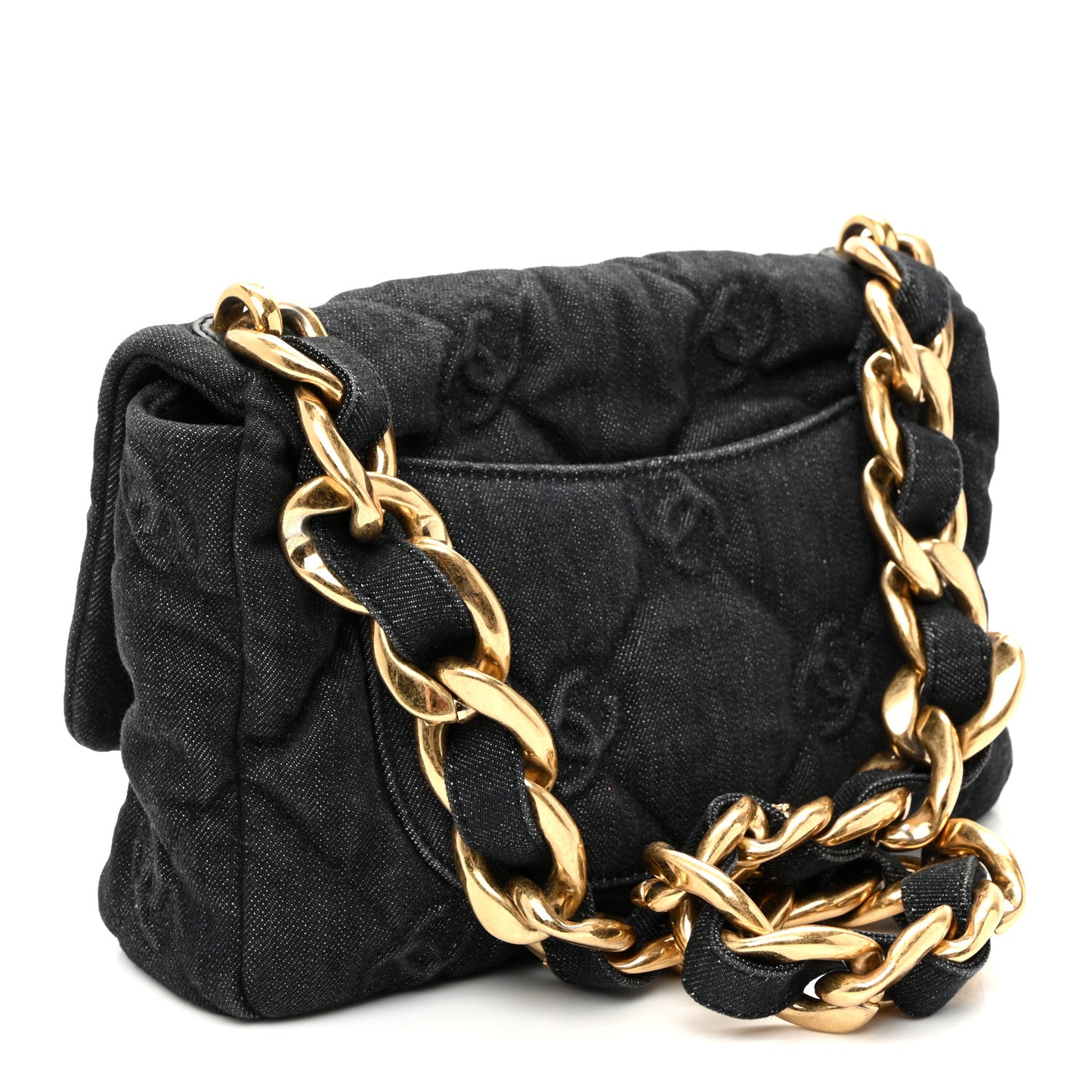 Denim Quilted Medium CC Funky Town Flap Dark Blue