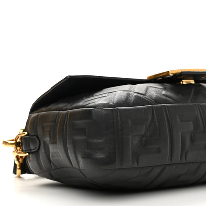 Fendi Nappa FF 1974 Embossed Baguette Black 9 of 11