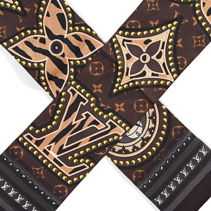 Louis Vuitton Silk Monogram LV World Bandeau Brown 3 of 5