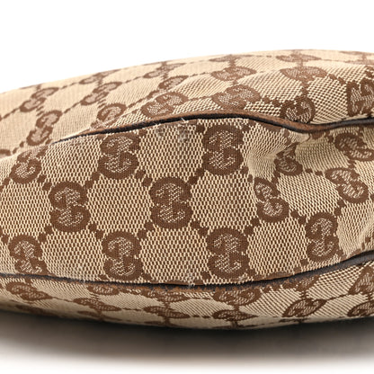 Gucci Monogram Web Medium Half Moon Hobo Dark Brown 10 of 18