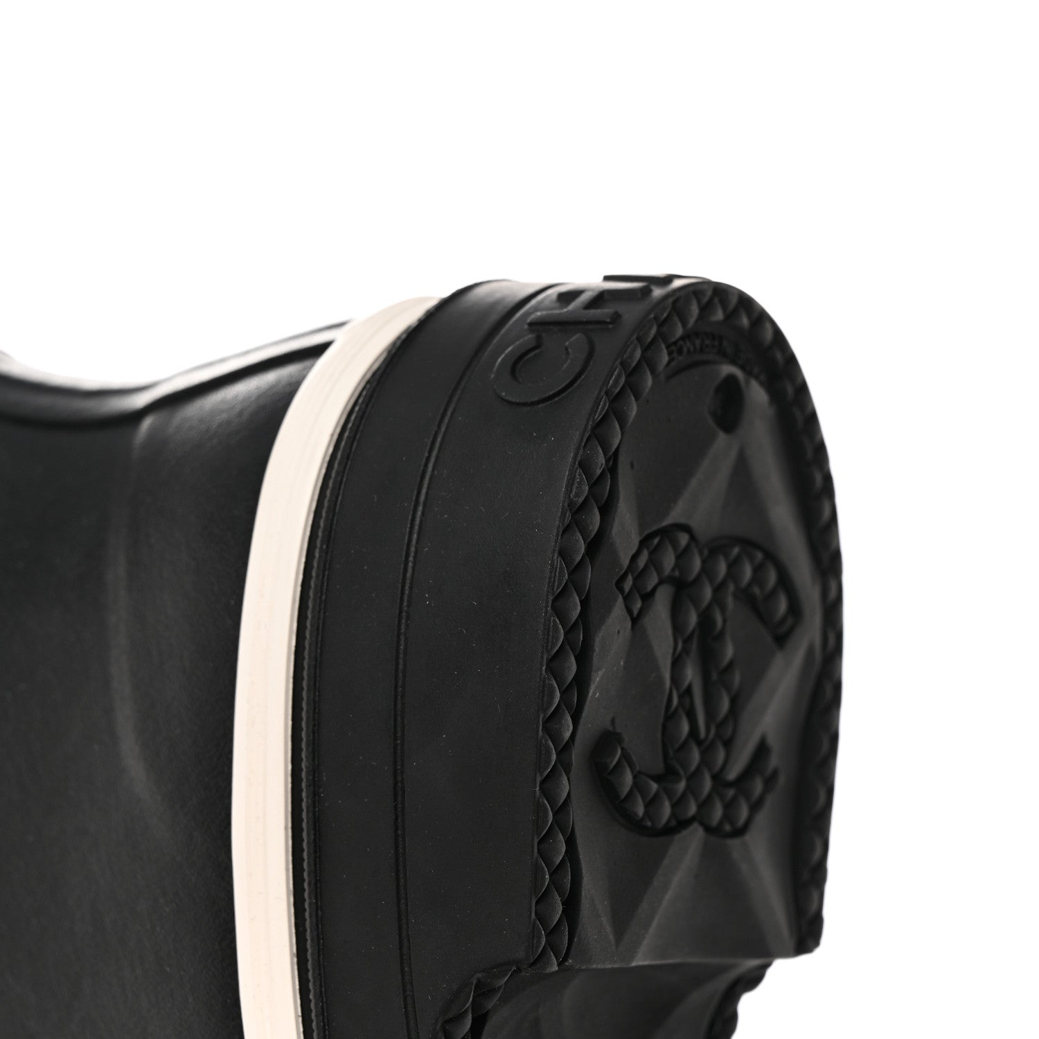 Chanel Rubber CC Short Rain Boots 39 Black 14 of 17
