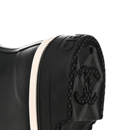 Chanel Rubber CC Short Rain Boots 39 Black 14 of 17
