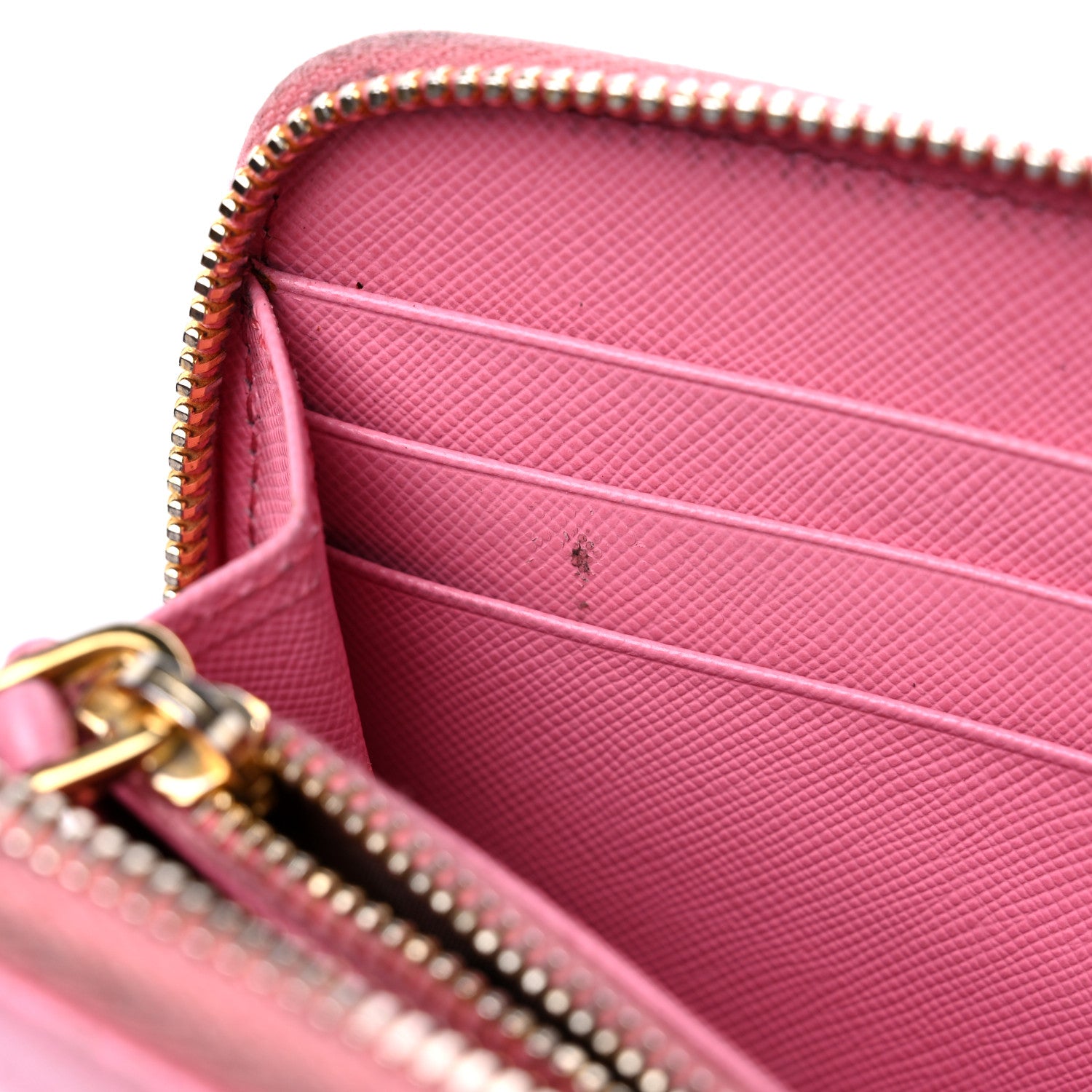 Prada Saffiano Metal Zip Around Wallet Geranio 15 of 23