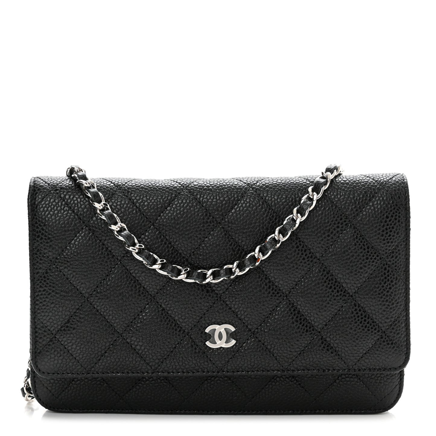 Caviar Quilted Wallet On Chain WOC Black