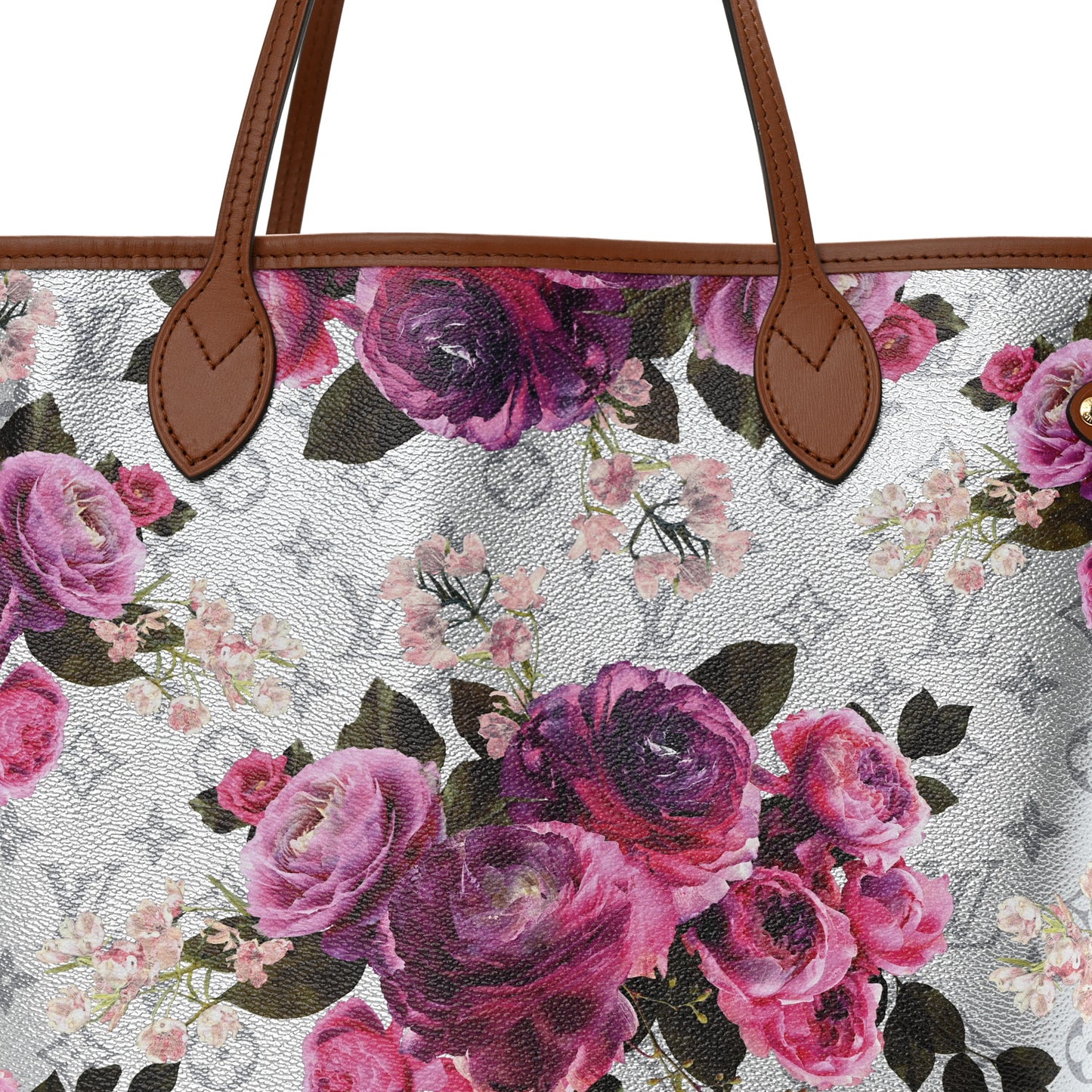 Metallic Monogram LV Garden Neverfull MM Silver