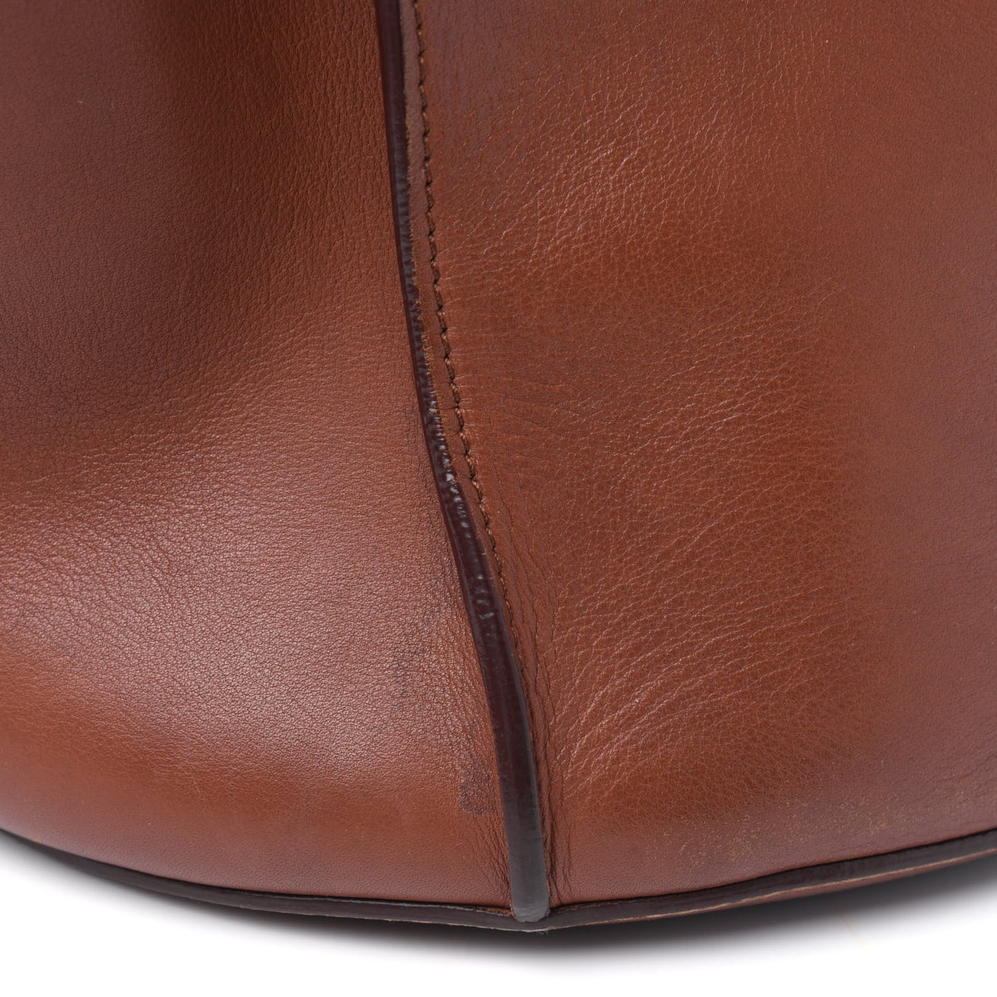 Smooth Calfskin Long Strap Big Bucket Bag Tan