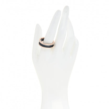 Bulgari 18K Rose Gold Black Ceramic B.Zero1 Two-Band Ring 70 13 2 of 6