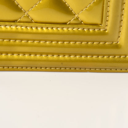 Chanel Metallic Patent Calfskin Quilted Medium Boy Flap Gold 22 of 22