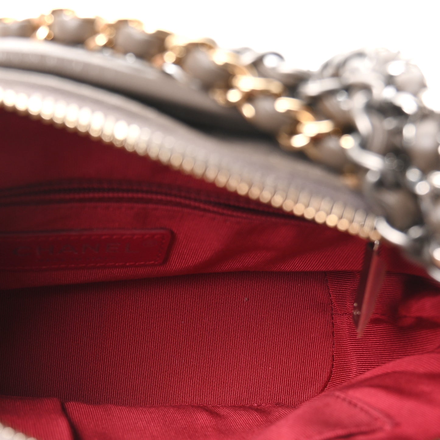 Aged Calfskin Quilted Small Gabrielle Hobo Grey