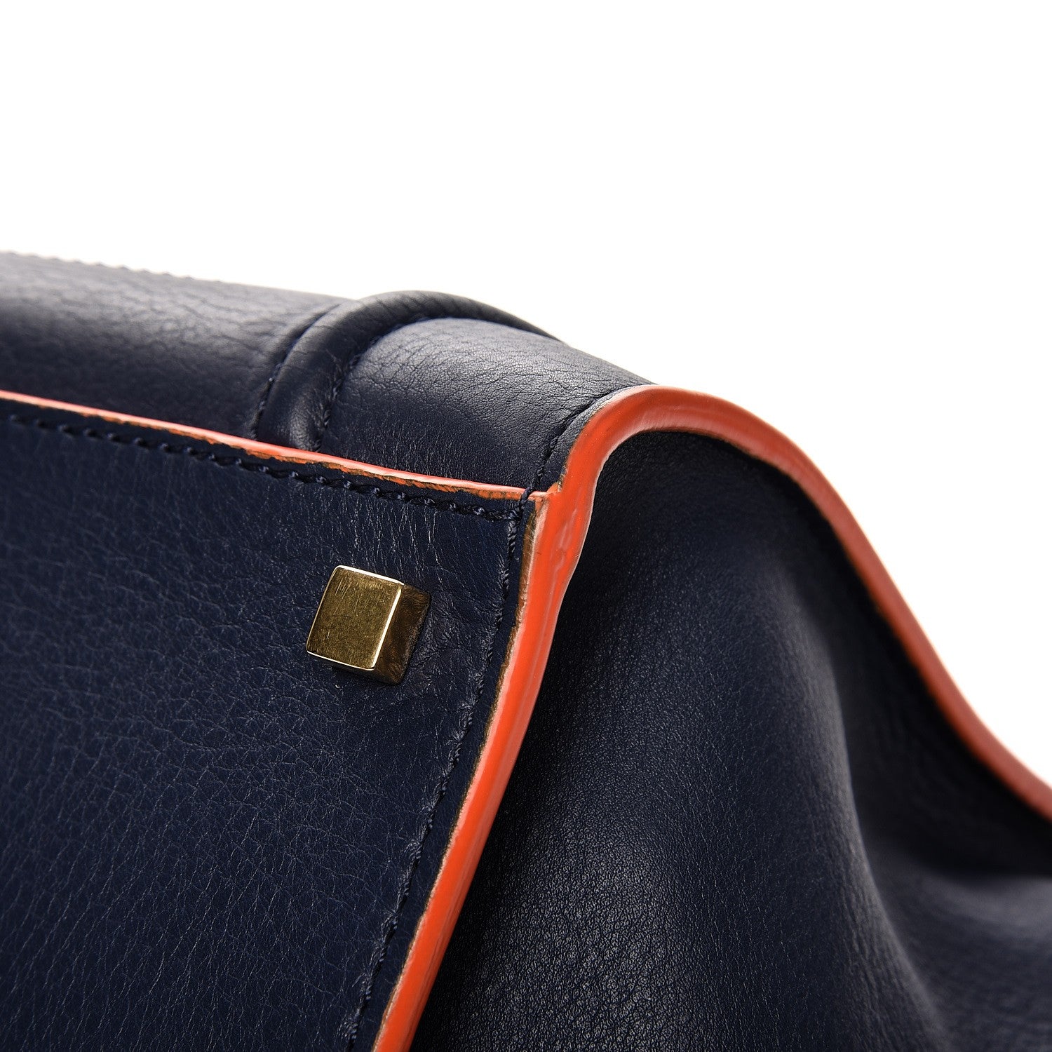 Celine Supple Calfskin Large Phantom Luggage Navy Blue Orange 11 of 13