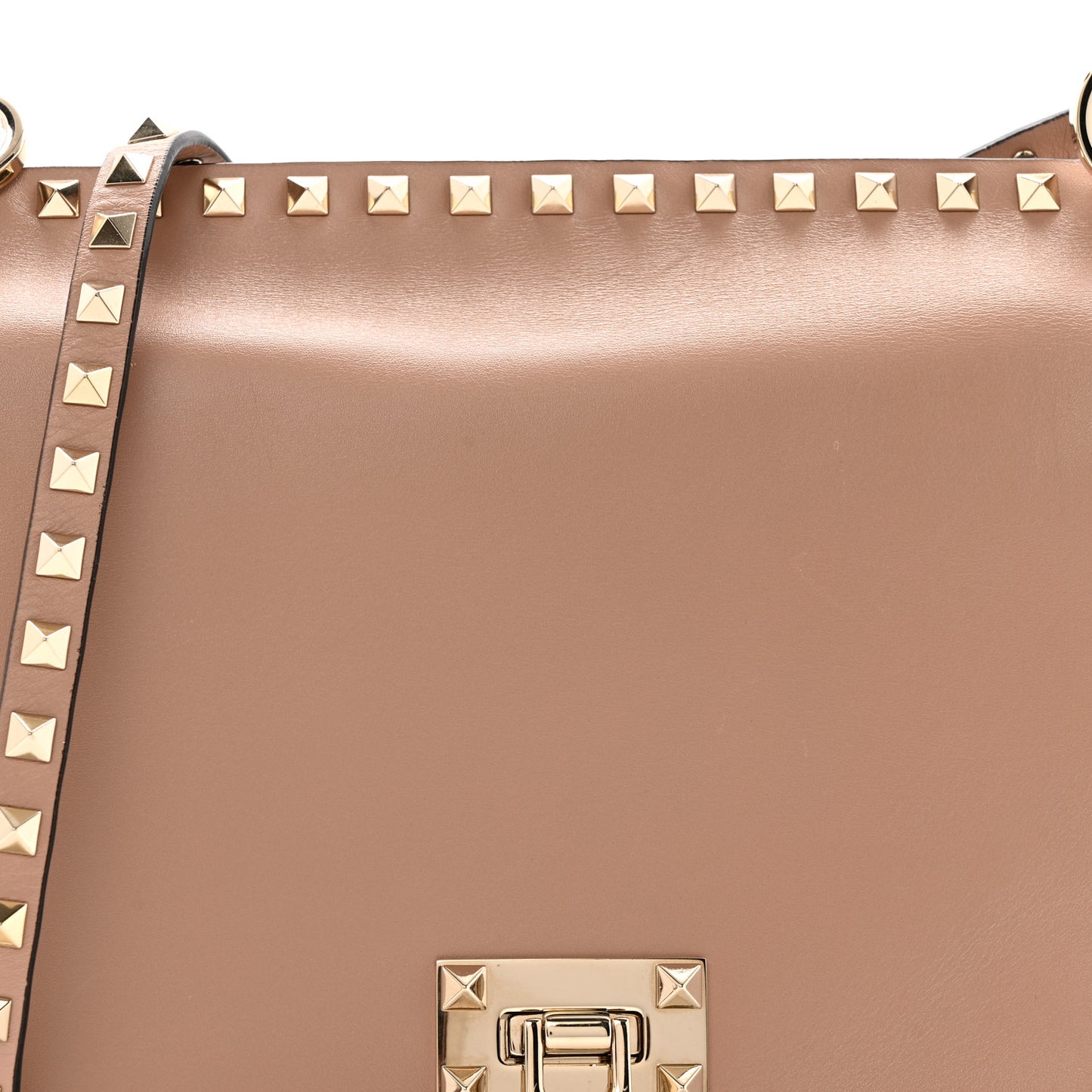 Calfskin Rockstud Saddle Bag Poudre