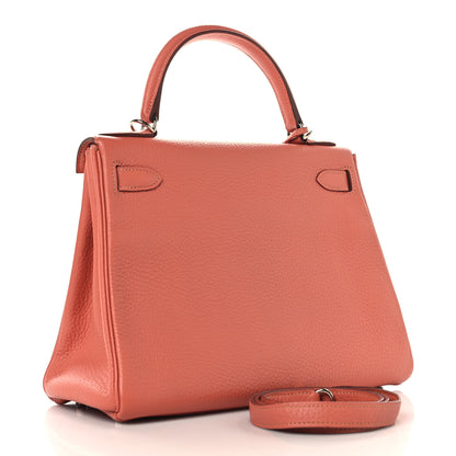 Hermes Taurillon Clemence Kelly Retourne 28  Rose Thé 3 of 13