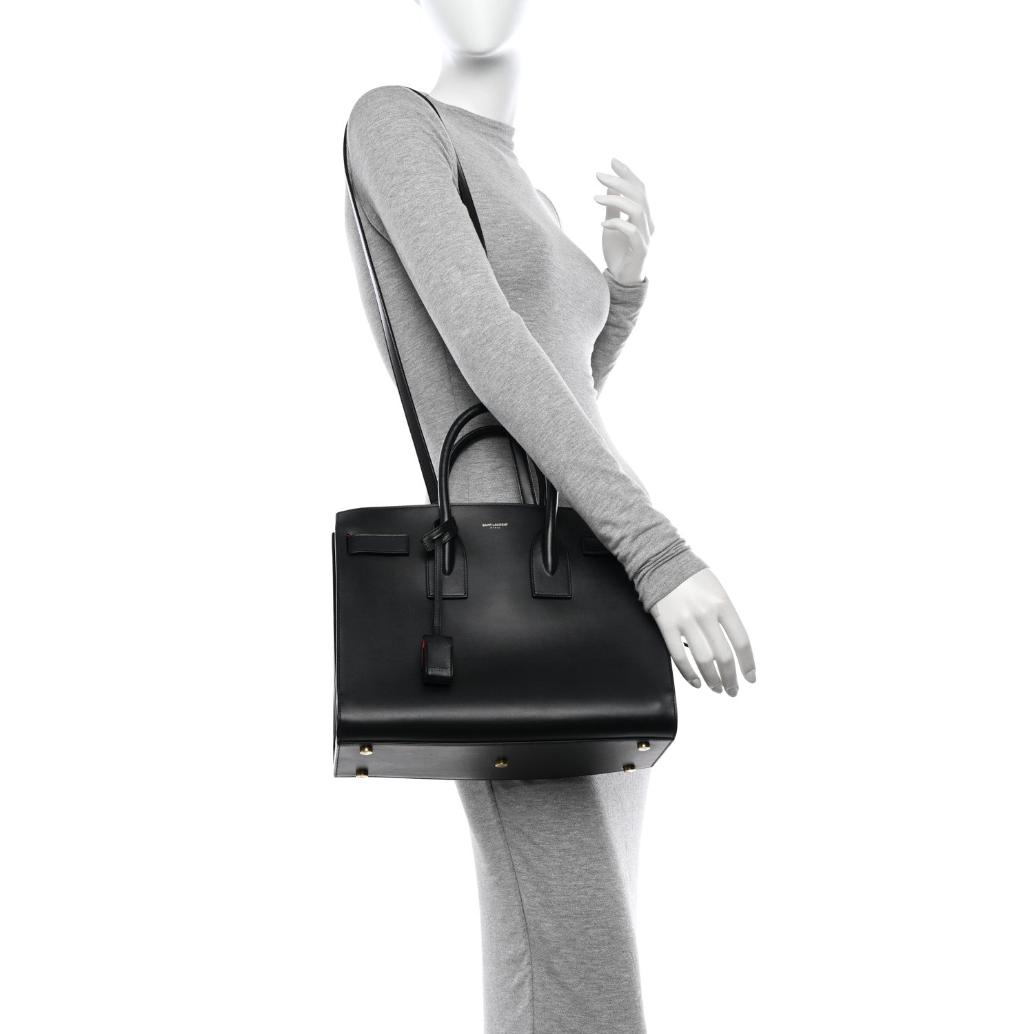 Saint Laurent Calfskin Small Sac De Jour Black Fuchsia 2 of 12