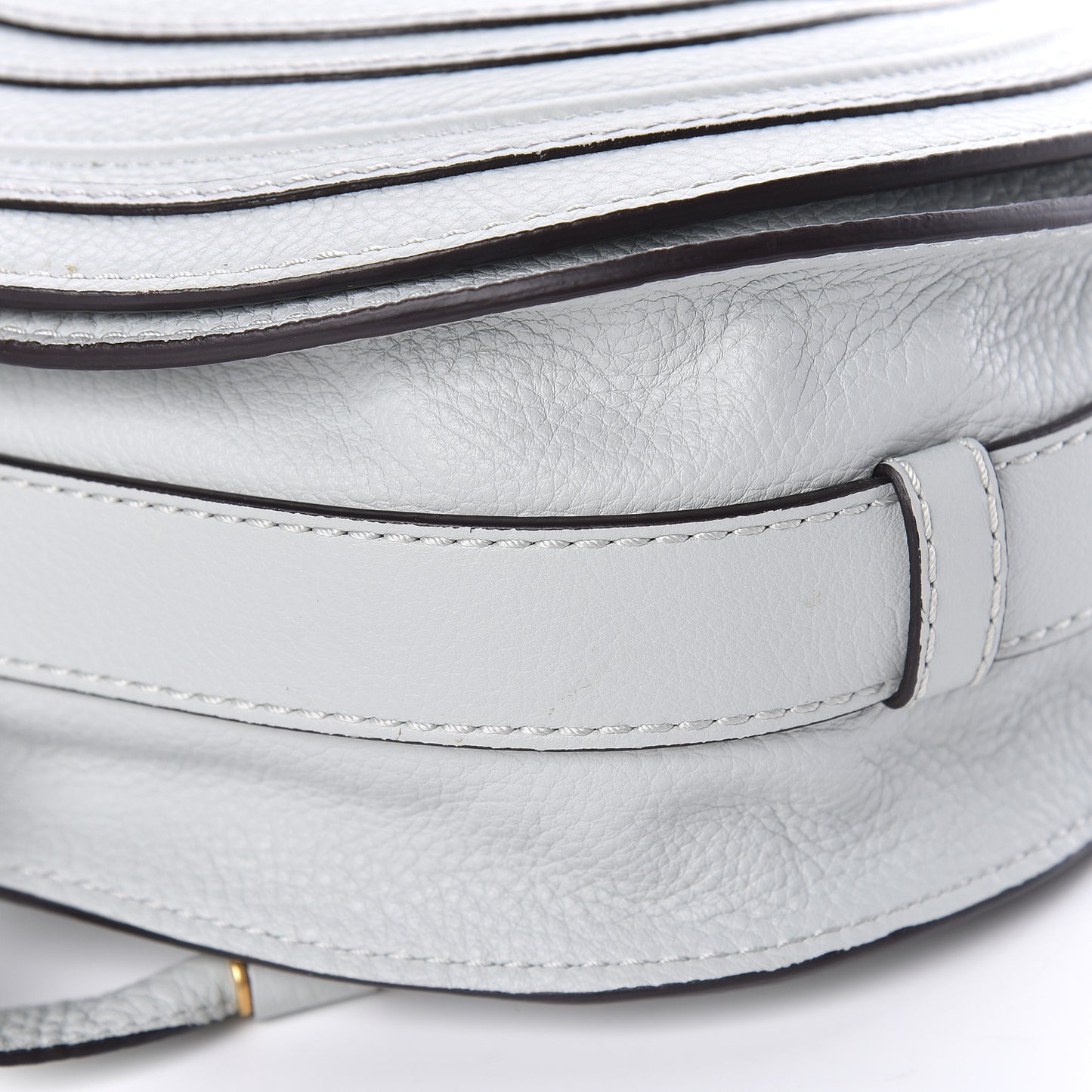 Grained Calfskin Medium Marcie Saddle Bag Airy Grey