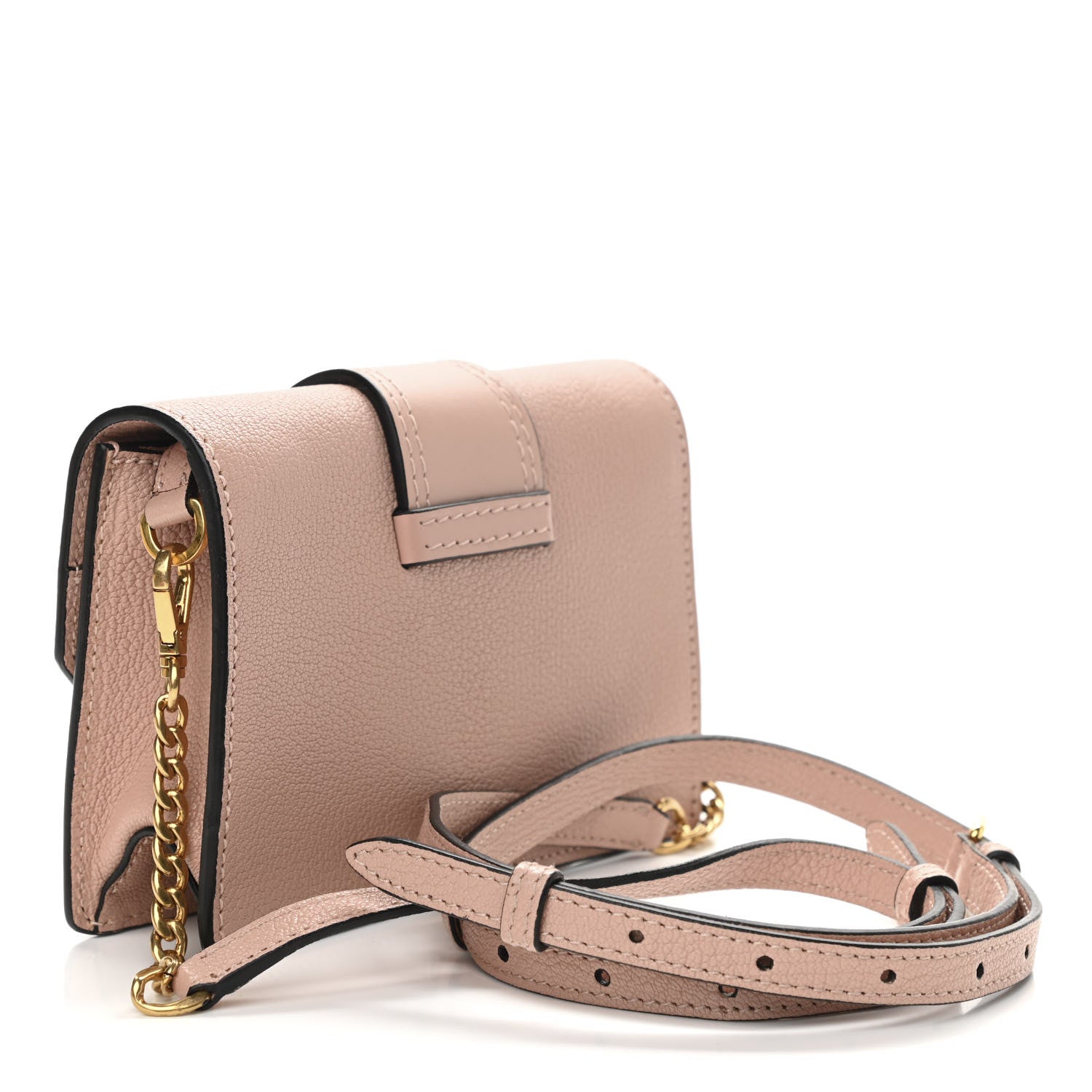 Miu Miu Goatskin Madras Soft Calfskin Crystal Pearl Embellished Shoulder Bag Orchidea 3 of 9