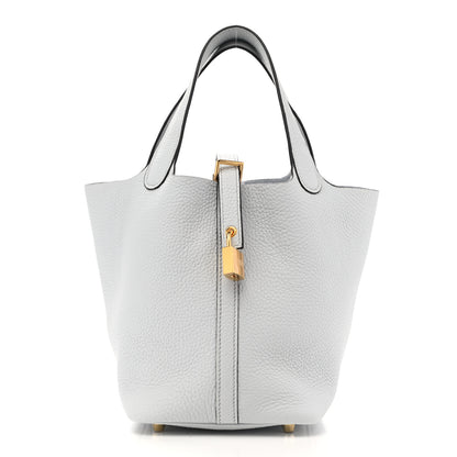 Hermes Taurillon Clemence Picotin Lock 18 PM Bleu Pale 1 of 11