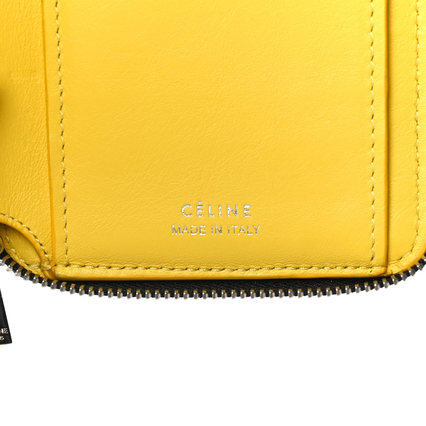Drummed Calfskin Zip Around Multifunction Wallet Black Citron