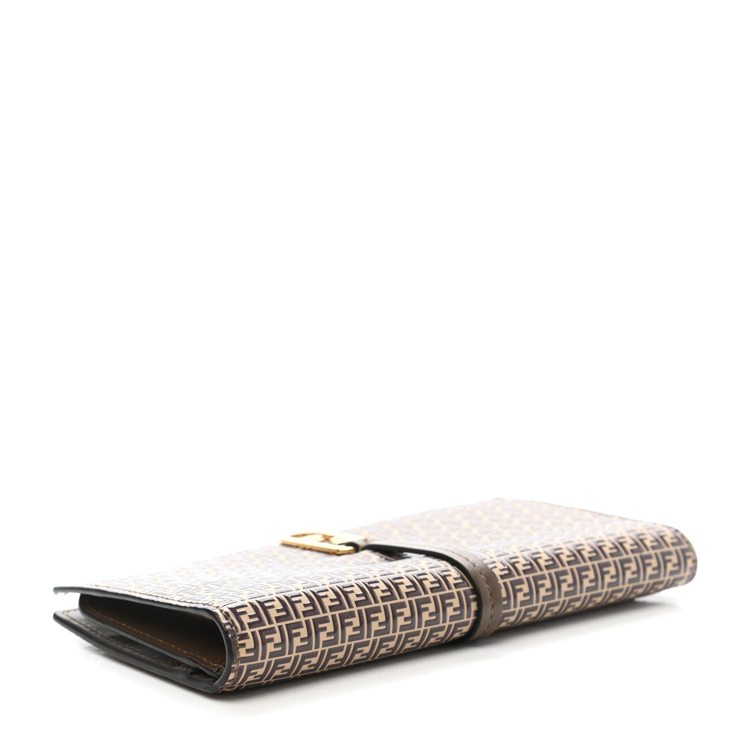 Vitello Liberty Micro FF Embossed O'Lock Long Wallet Beige Amido Maya