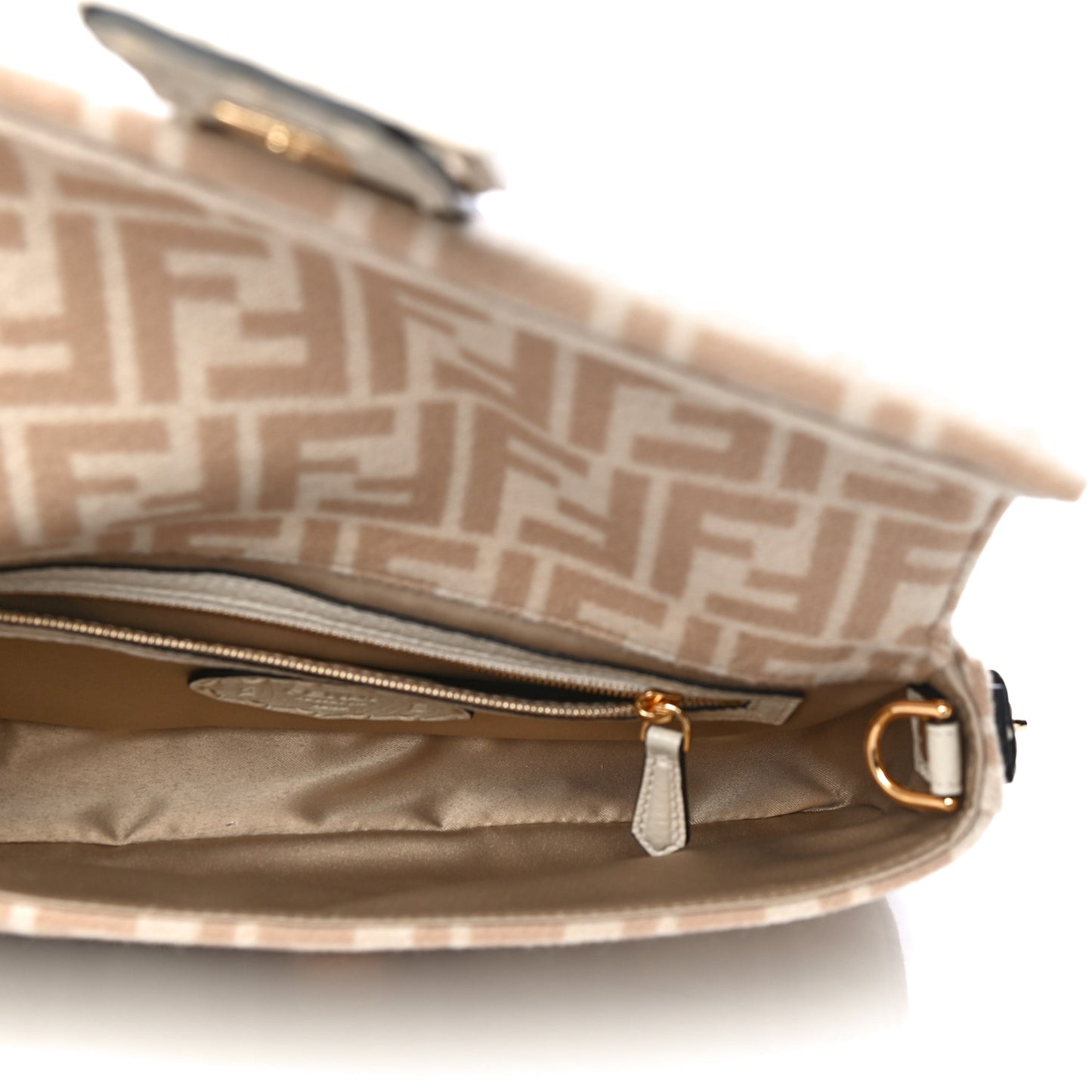 Wool Cuoio Romano Selleria FF 1974 Baguette 1997 Beige Cammello Camelia