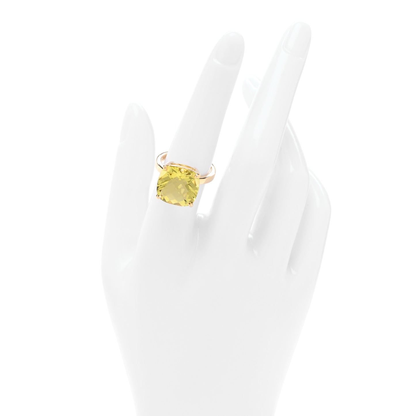 18K Yellow Gold Lemon Citrine Sparklers Cocktail Ring 54 7