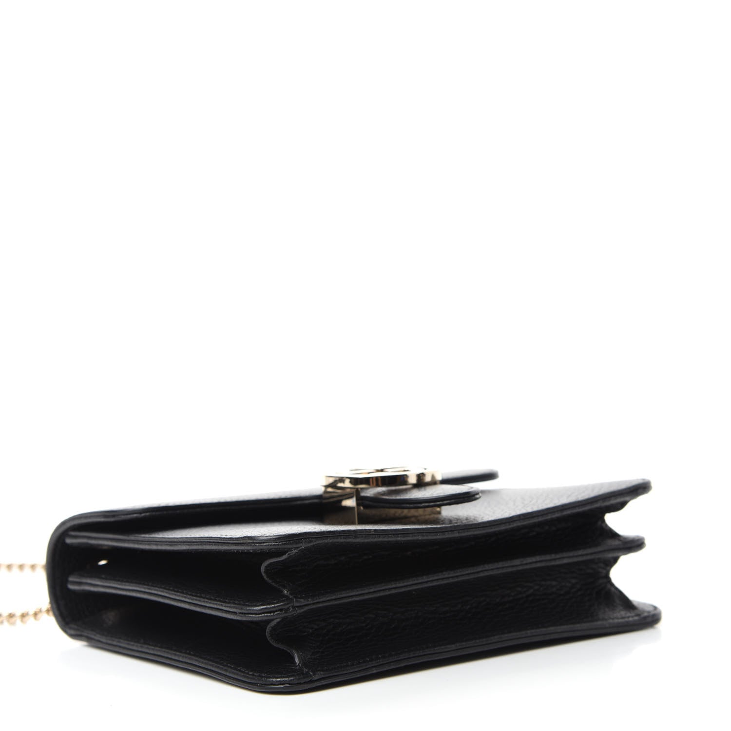 Gucci Dollar Calfskin Small Interlocking G Shoulder Bag Black 4 of 10