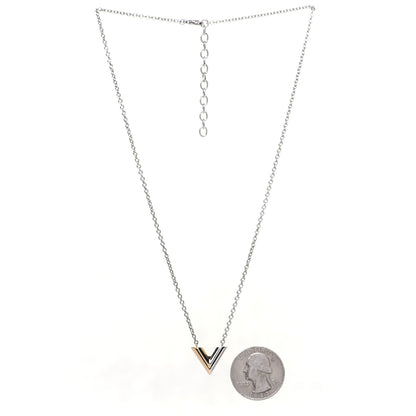 Louis Vuitton Essential V Necklace Silver 2 of 7