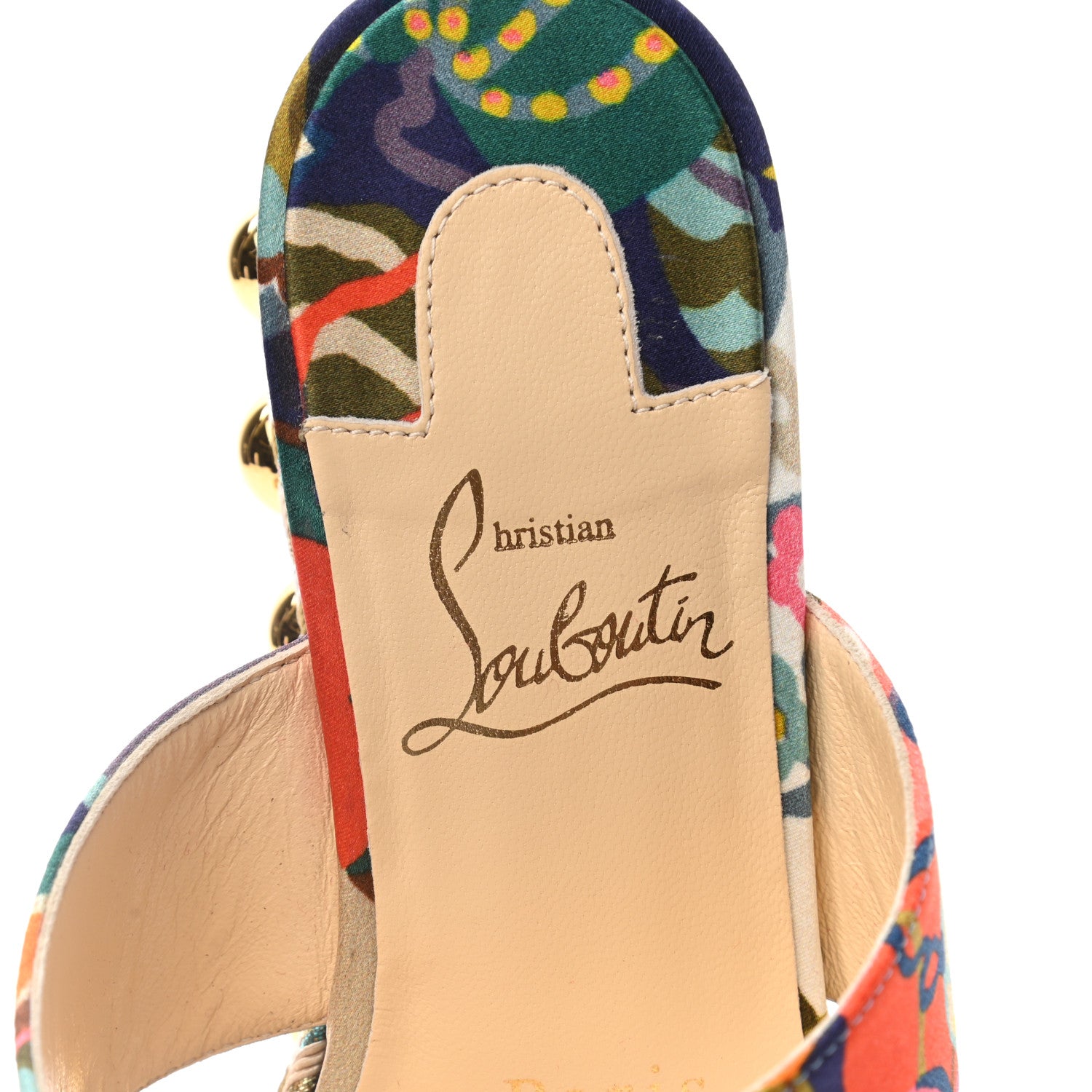 Christian Louboutin Satin Wallpaper Janitag 60 Platform Slide Sandals 36 Charlotte 7 of 7