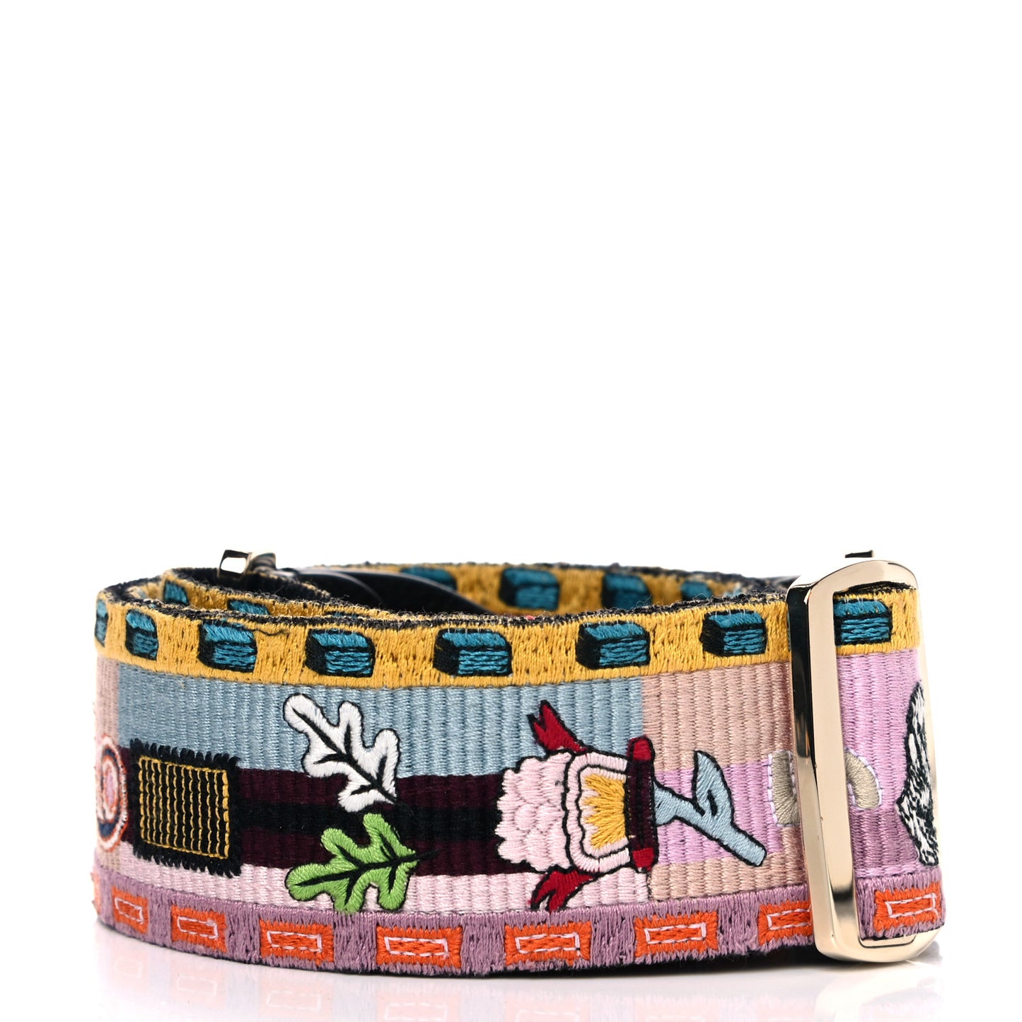 Canvas Counting Rockstud Guitar Strap Multicolor