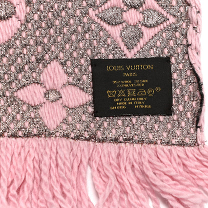 Louis Vuitton Wool Silk Logomania Shine Scarf Pink 4 of 4