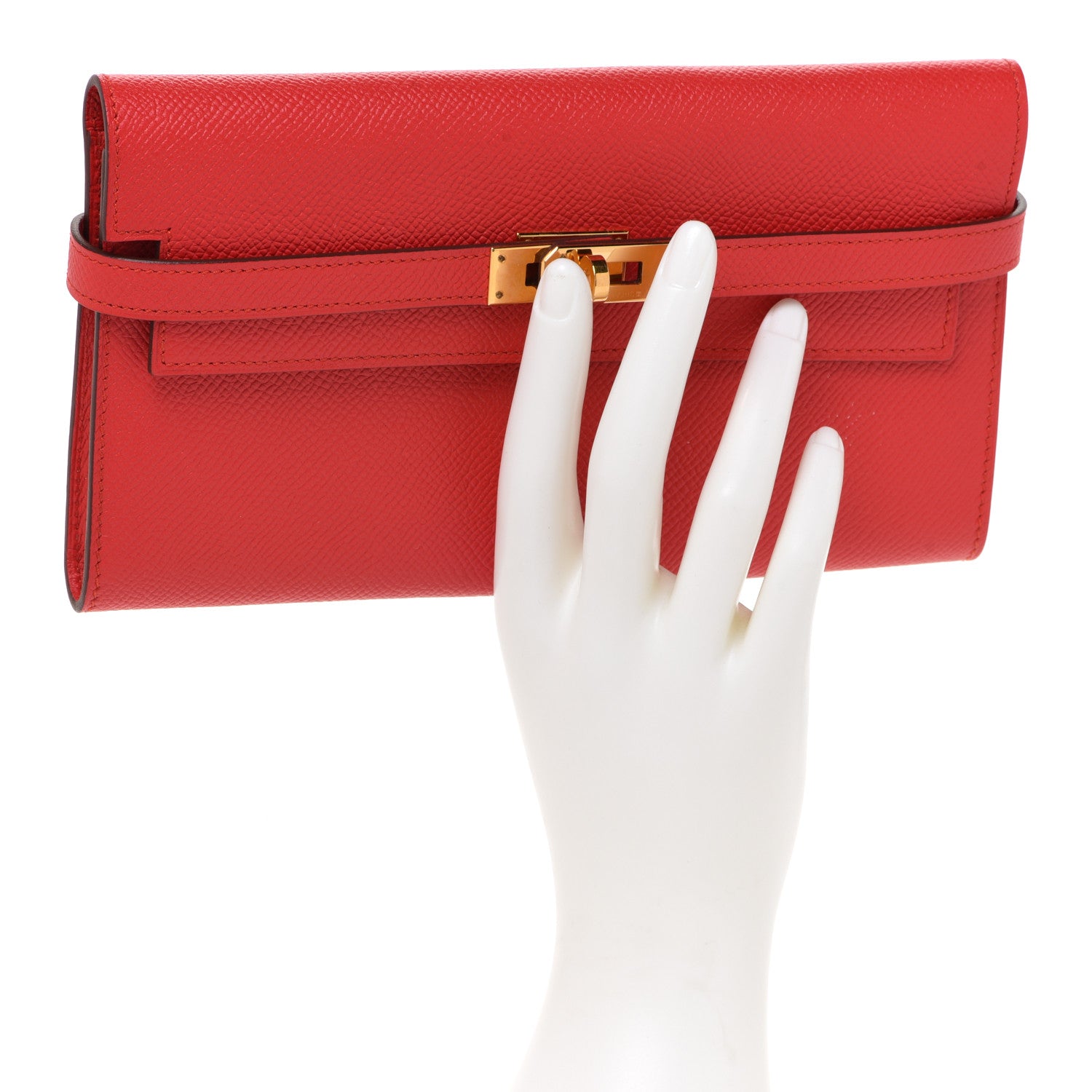 Hermes Epsom Kelly Longue Wallet Rouge Tomate 2 of 7