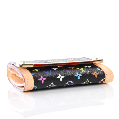 Louis Vuitton Monogram Multicolor Porte-Monnaie Plat Coin Purse Black 3 of 7