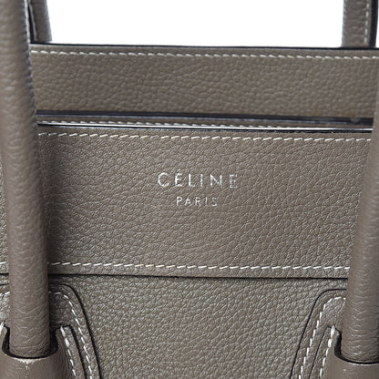 Celine Drummed Calfskin Micro Luggage Souris 6 of 22