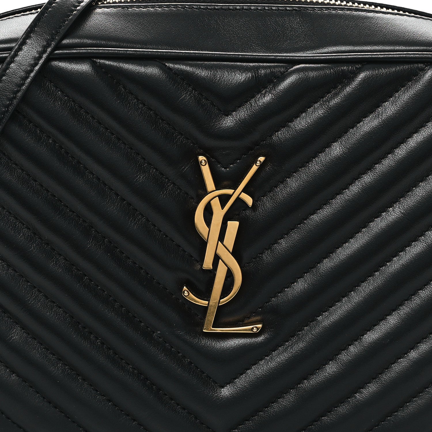 Saint Laurent Calfskin Matelasse Monogram Lou Camera Bag Black 9 of 11
