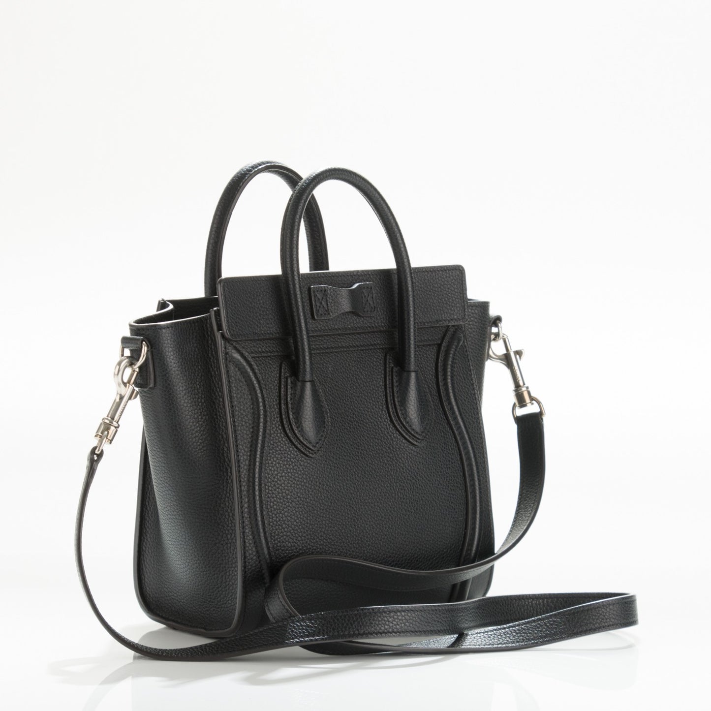 Drummed Calfskin Nano Luggage Black