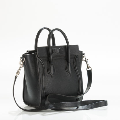 Celine Drummed Calfskin Nano Luggage Black 9 of 12