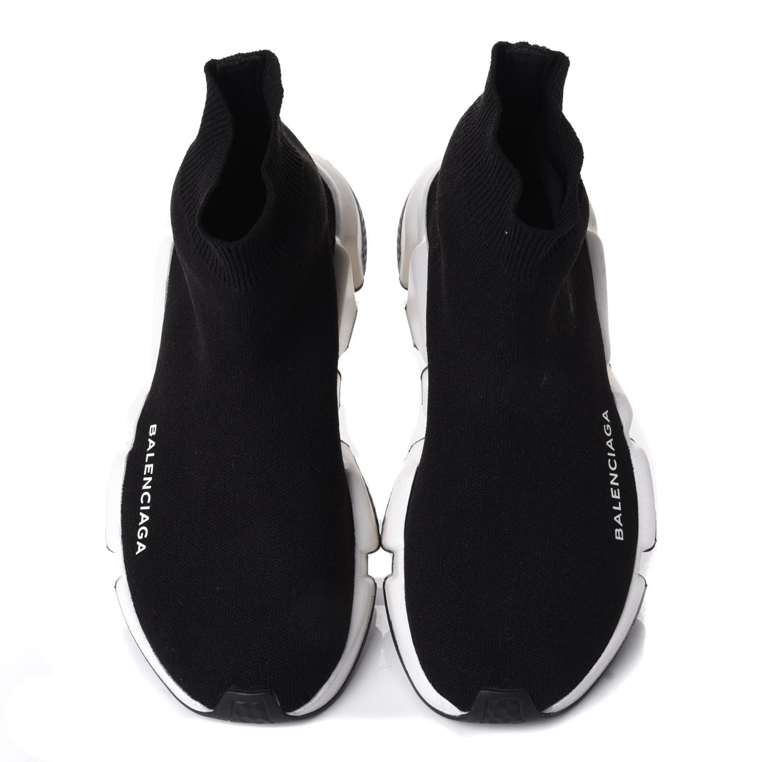 Balenciaga Neoprene Knit Womens Speed Sneakers 36 Black White 5 of 9