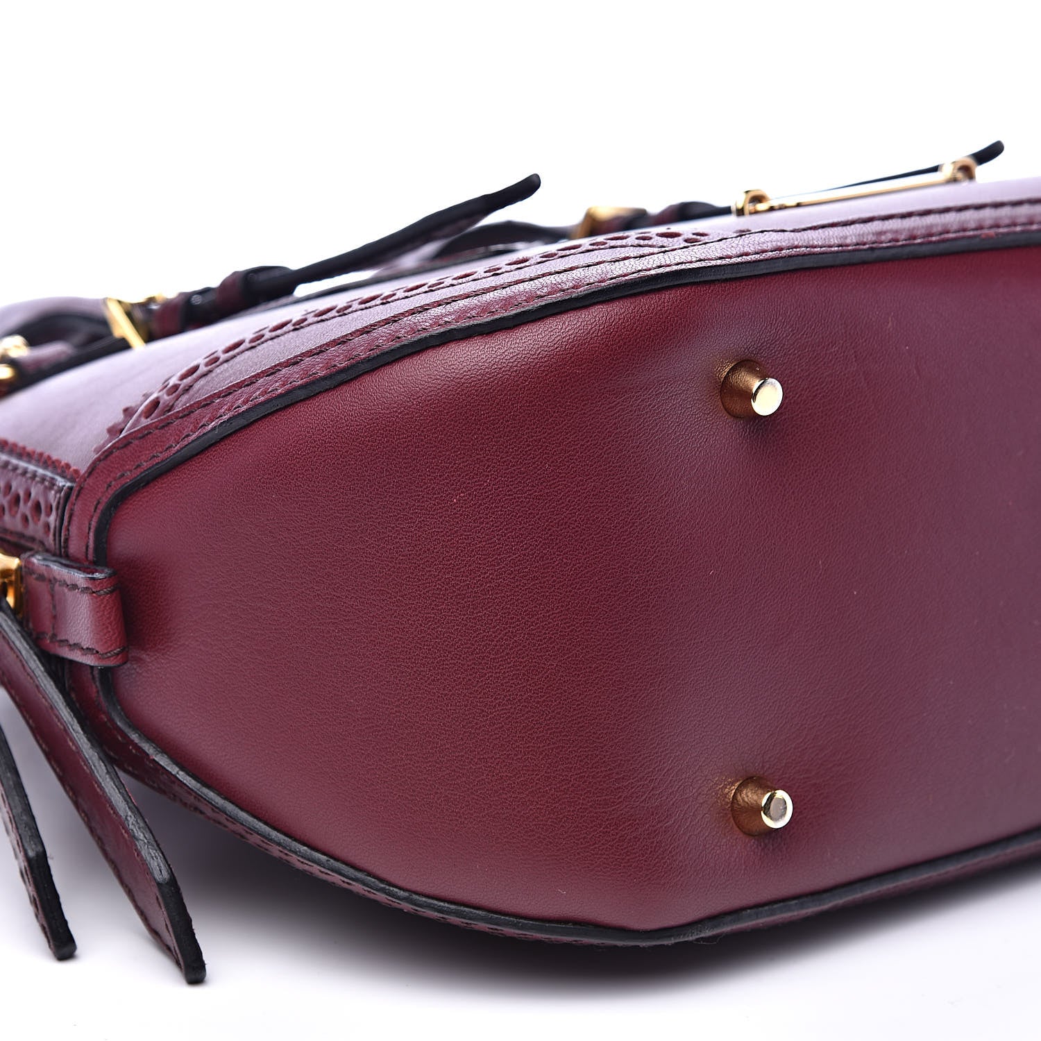 Burberry Calfskin Small Orchard Bowling Bag Burgundy Red 8 of 15